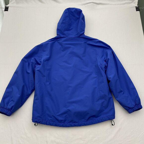 Lands End Jacket Boys Large 14-16 Blue Hooded Fleece Lined Nylon Winter Coat - Picture 2 of 13